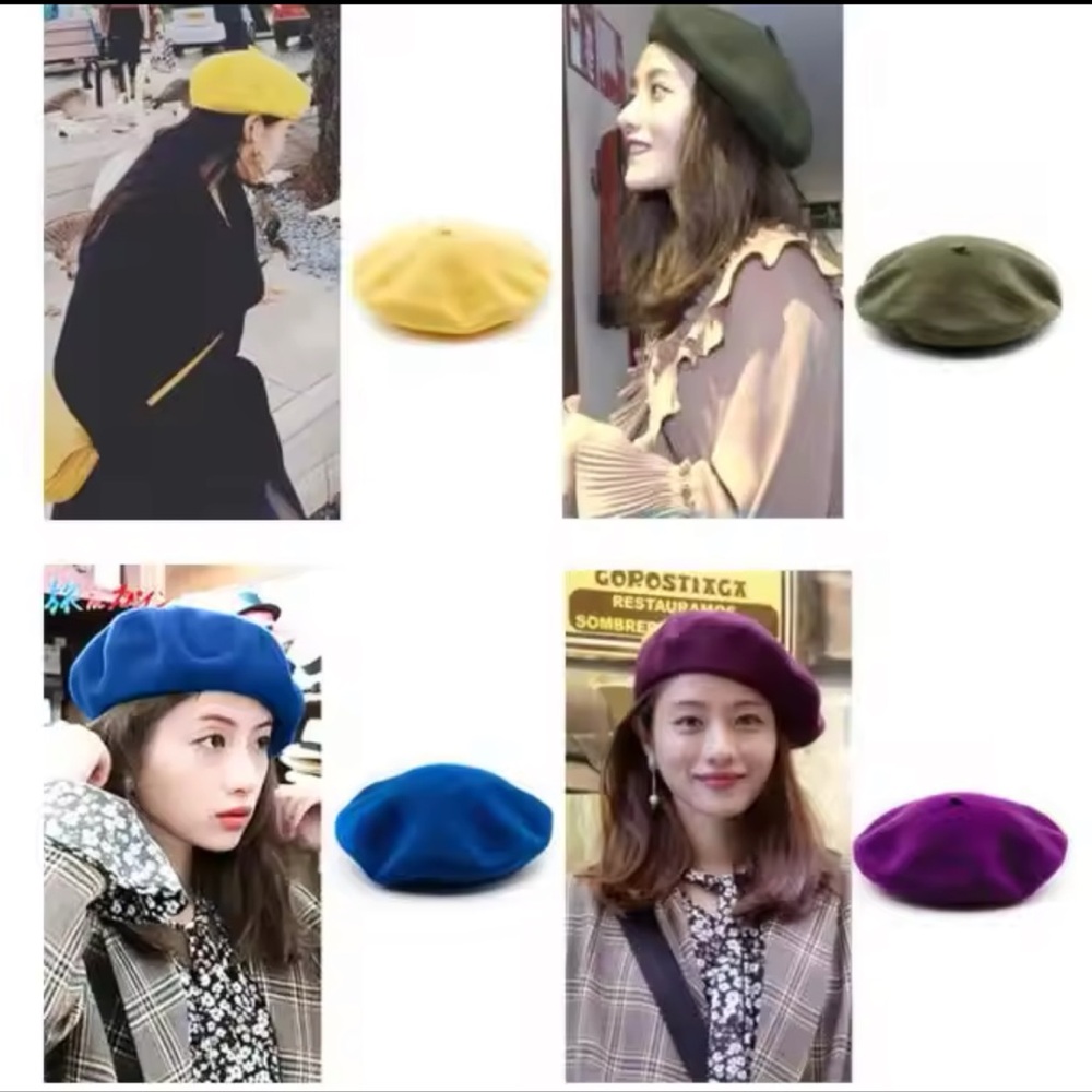New! Wool “Emily In Paris” Beret Hat - Picture 2 of 2